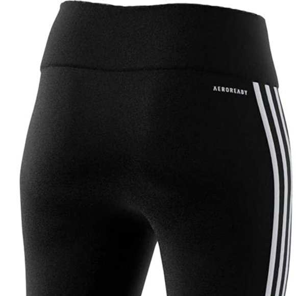 adidas Pants - 🆕adidas Women's Designed 2 Move 3-Stripes 3/4 Tights, Black/White, NWT, Auth.